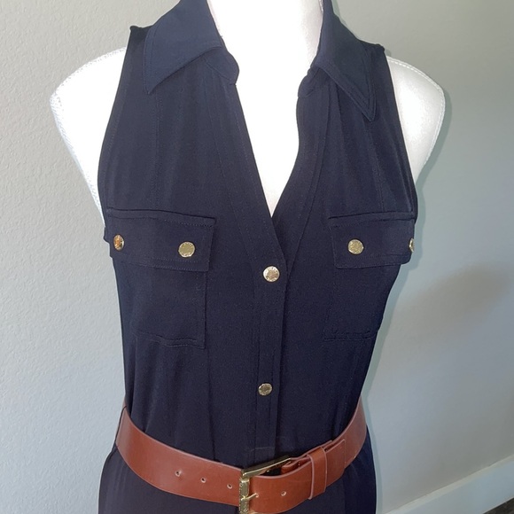 TRADE with Jennifer Michael Michael Kors Sleeveless Maxi Dress Dark Blue Size S - Picture 5 of 13